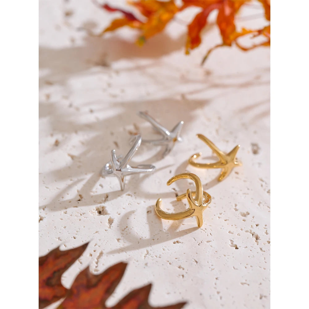 Starfish Wave Clip Earrings