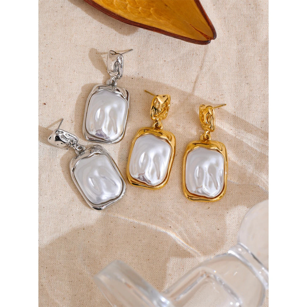 Pearls Square Drop Earrings