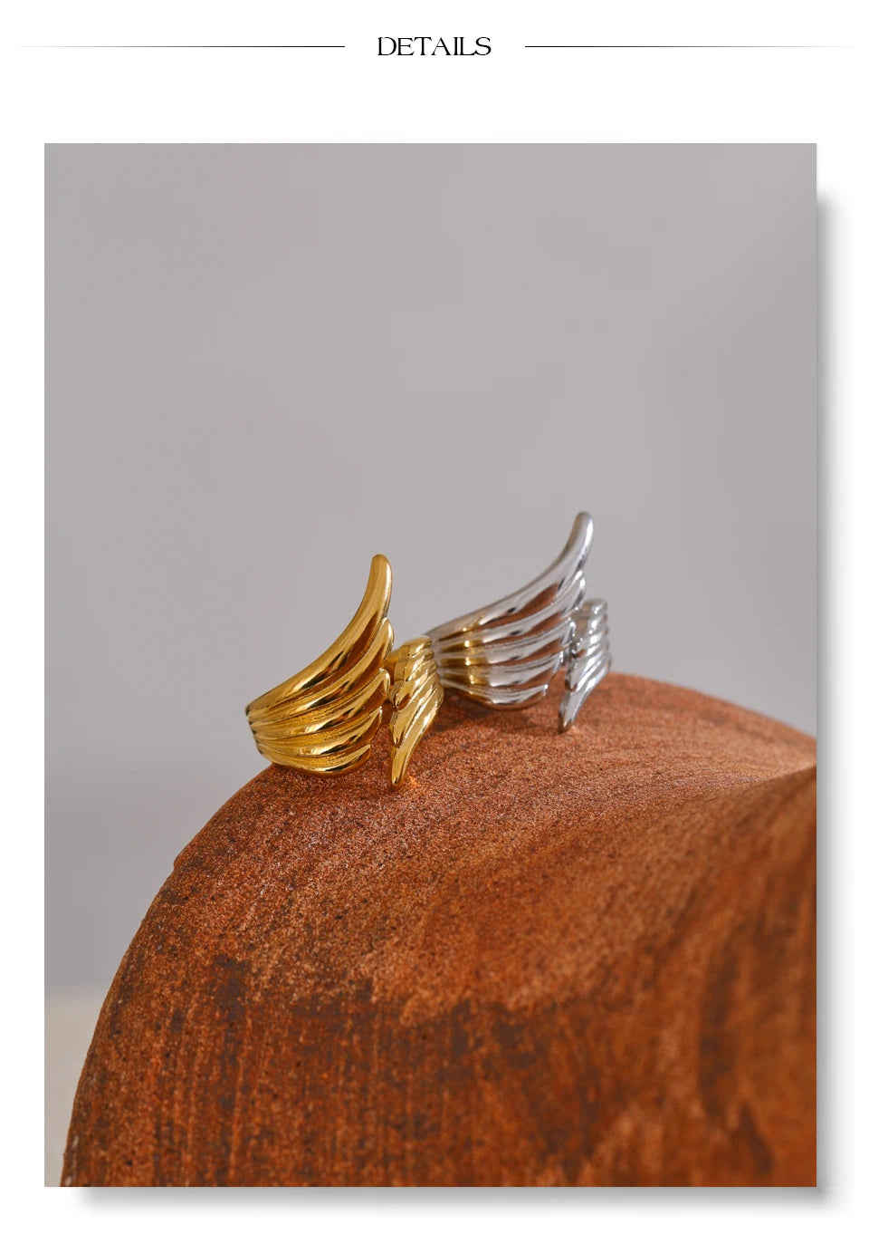 Striped Wing Adjustable Ring