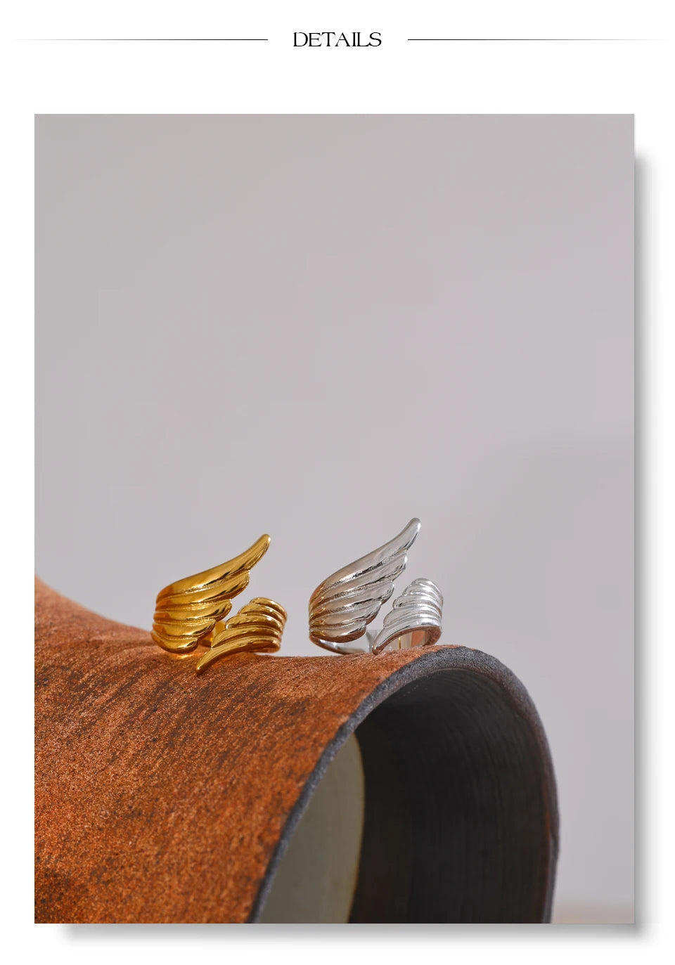 Striped Wing Adjustable Ring