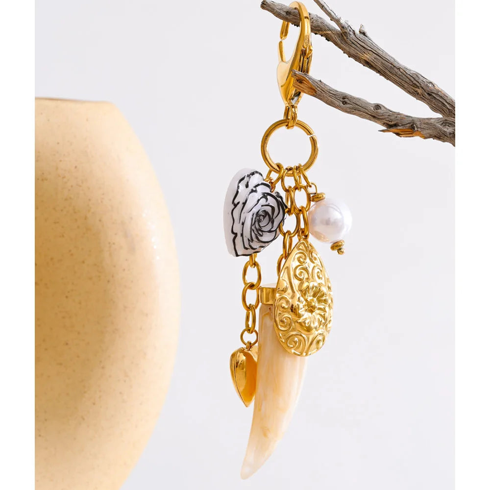 Floral Heart Keychain