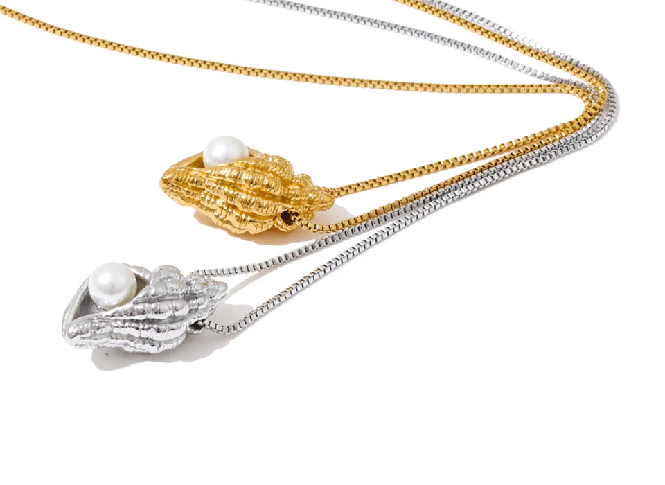 Coastal Pearl Pendant & Earrings