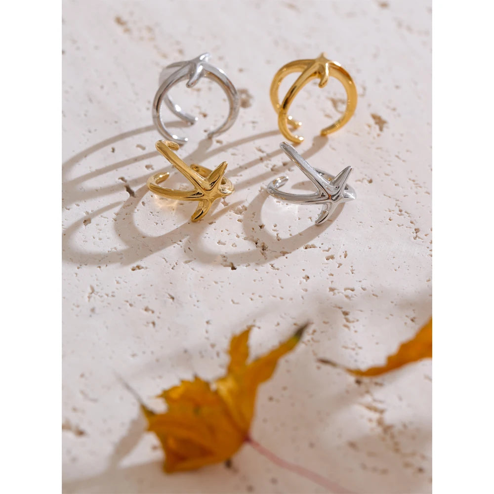 Starfish Wave Clip Earrings