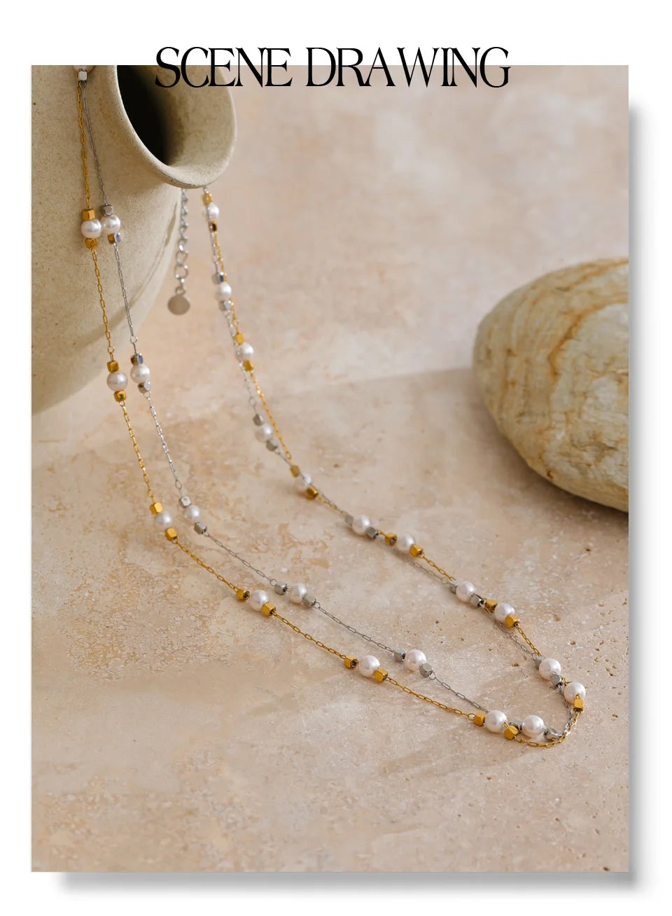 Square Pearl Necklace
