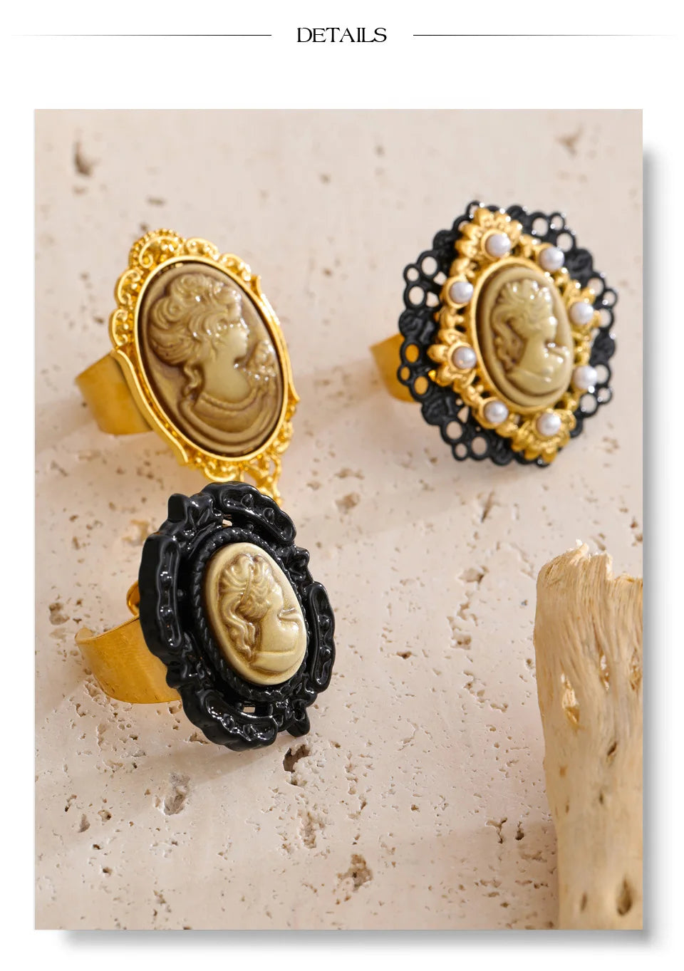 Aurelia Portrait Pearl Ring adjustable