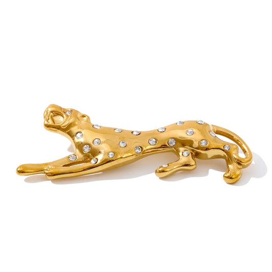 Golden Leopard Brooch