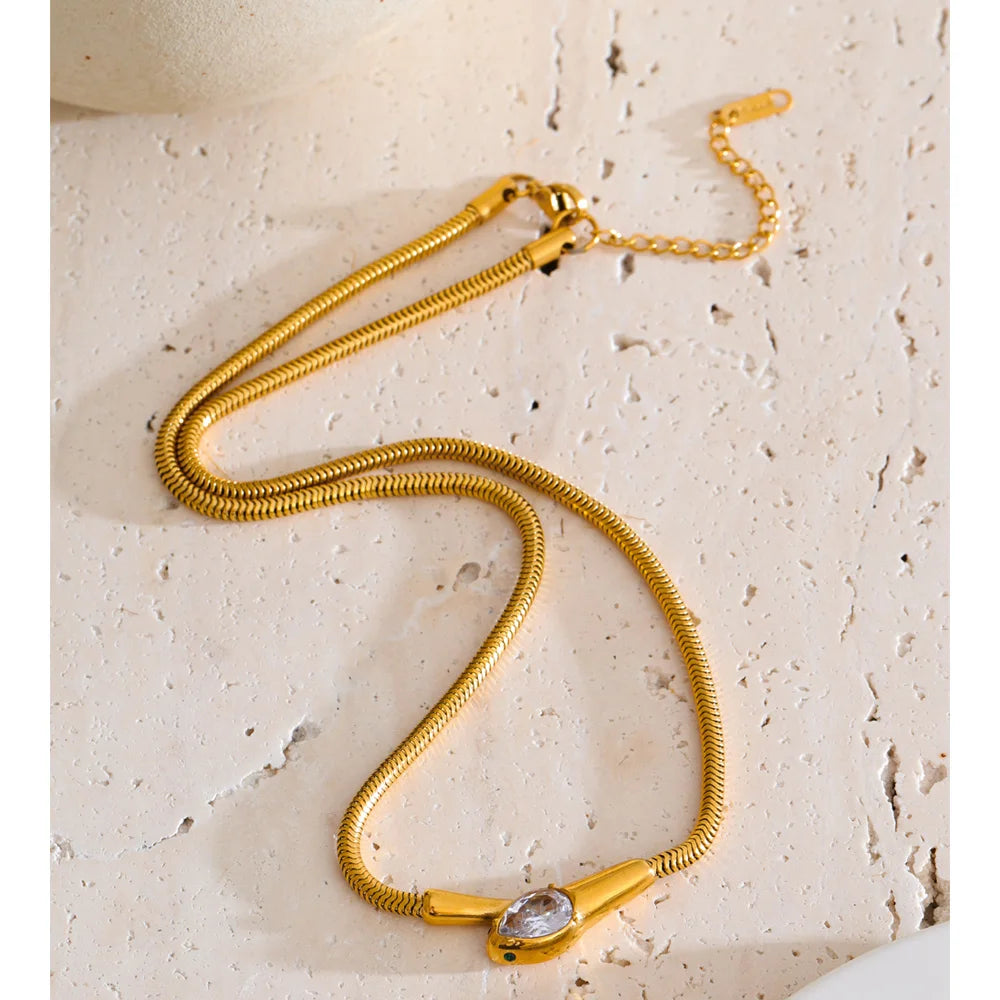 Mystic Serpent Zircon Necklace
