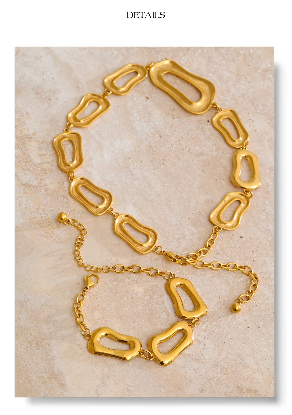 Rectangle Chain Necklace Bracelet
