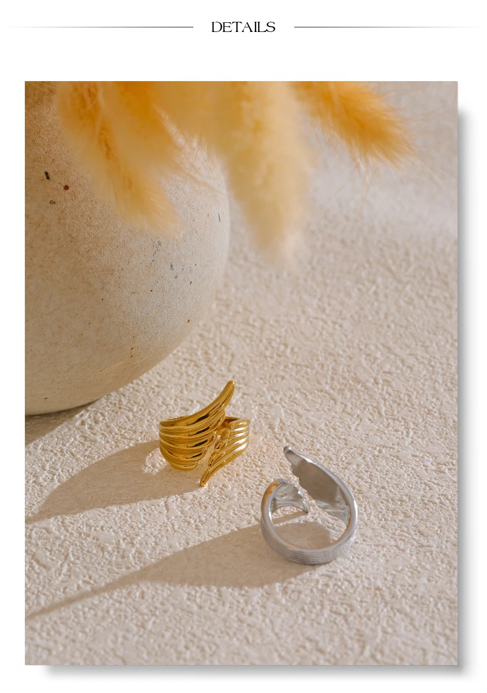 Striped Wing Adjustable Ring