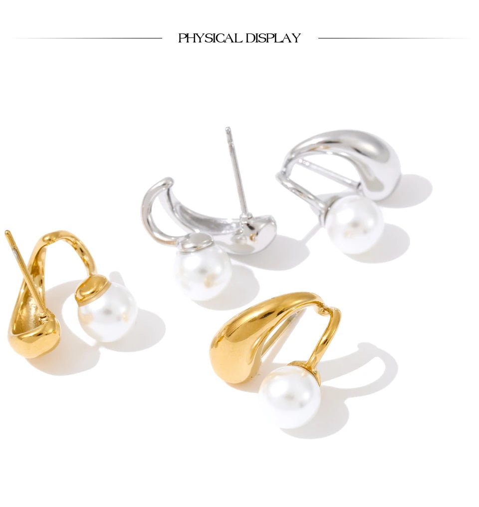 Everyday Pearl Geometry Earrings