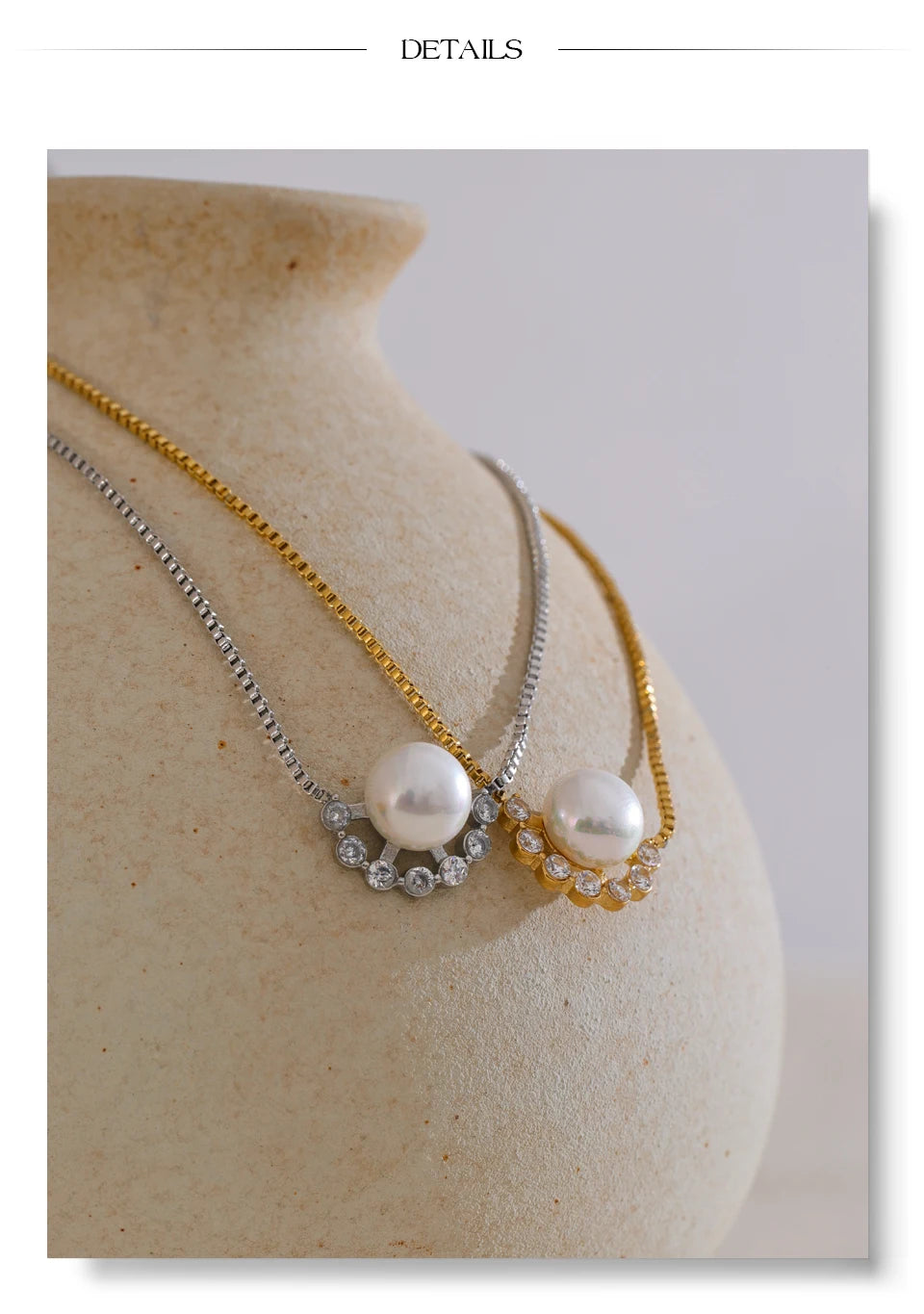 Natural Freshwater Pearl Zirconia Necklace