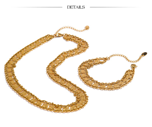 Unique Design Square Handmade Chain Necklace Bracelet