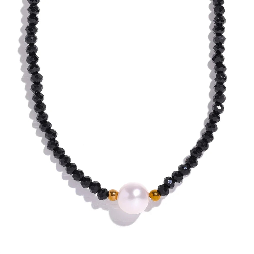 PearlGleam Crystal Bead Necklace