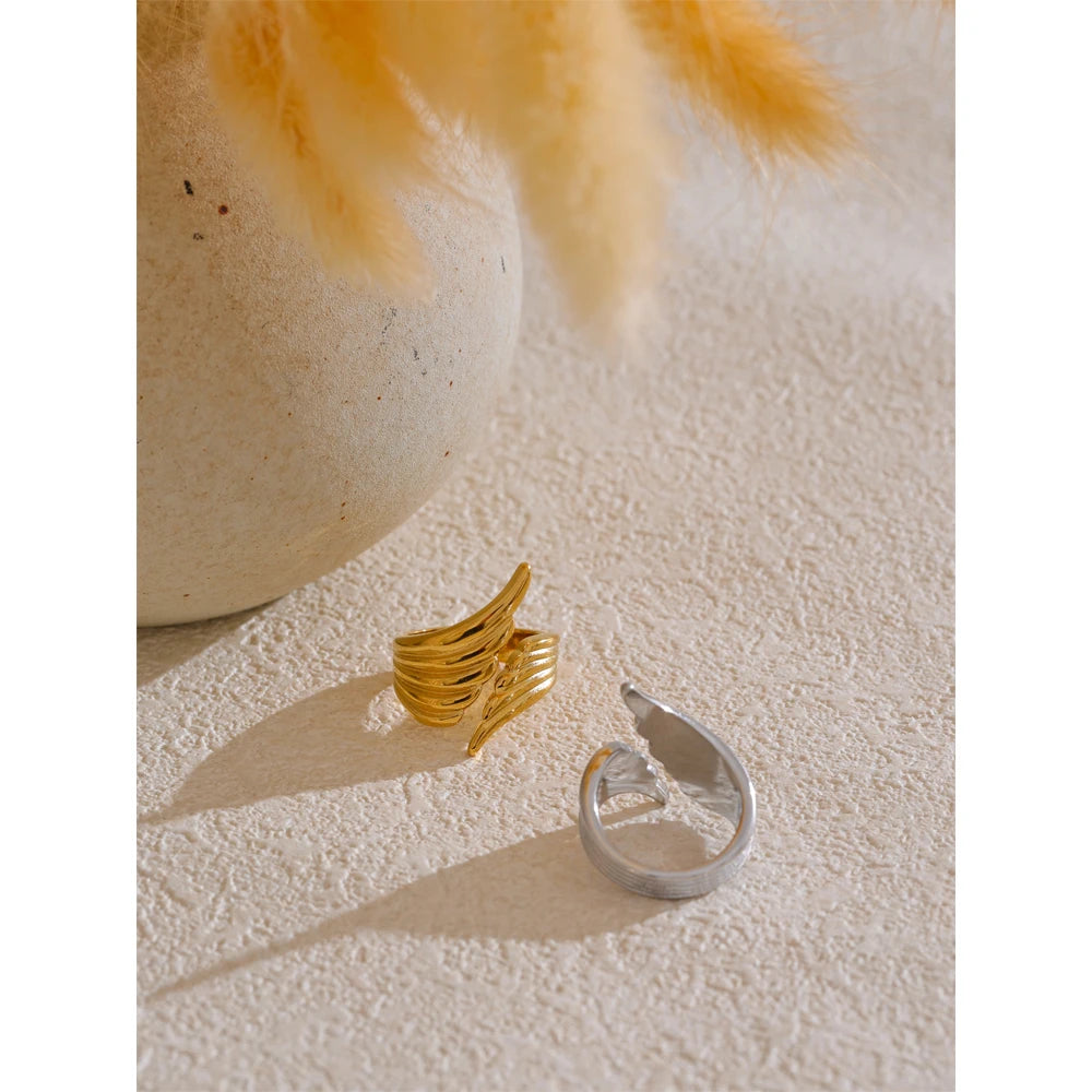 Striped Wing Adjustable Ring