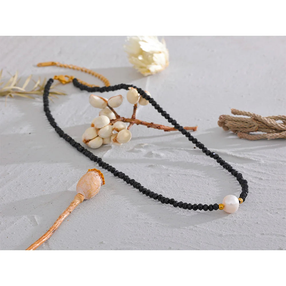 PearlGleam Crystal Bead Necklace