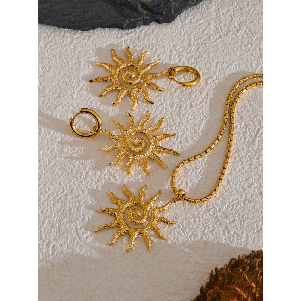 Sun Necklace & Earrings Set