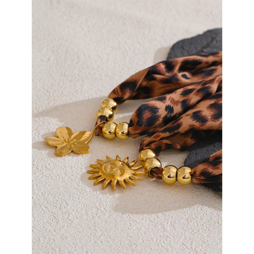 Fall Cloth Sun Flower Necklace