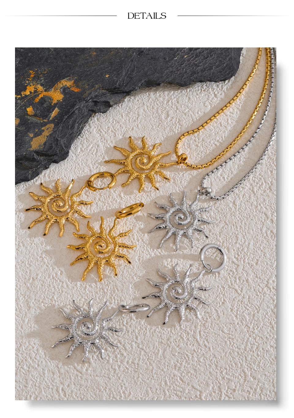 Sun Necklace & Earrings Set