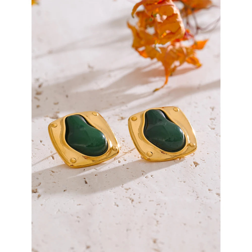 Green Aura Studs