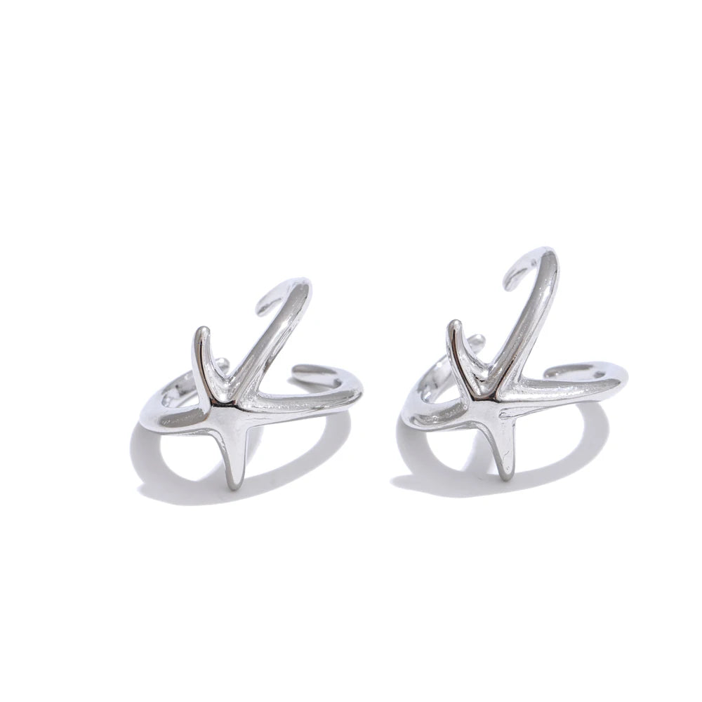 Starfish Wave Clip Earrings