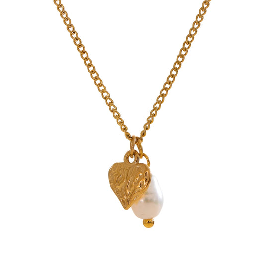 Natural Freshwater Pearl Heart Necklace