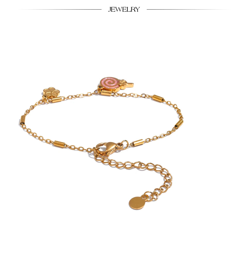 Lollipop Flower Drop Golden Bracelet