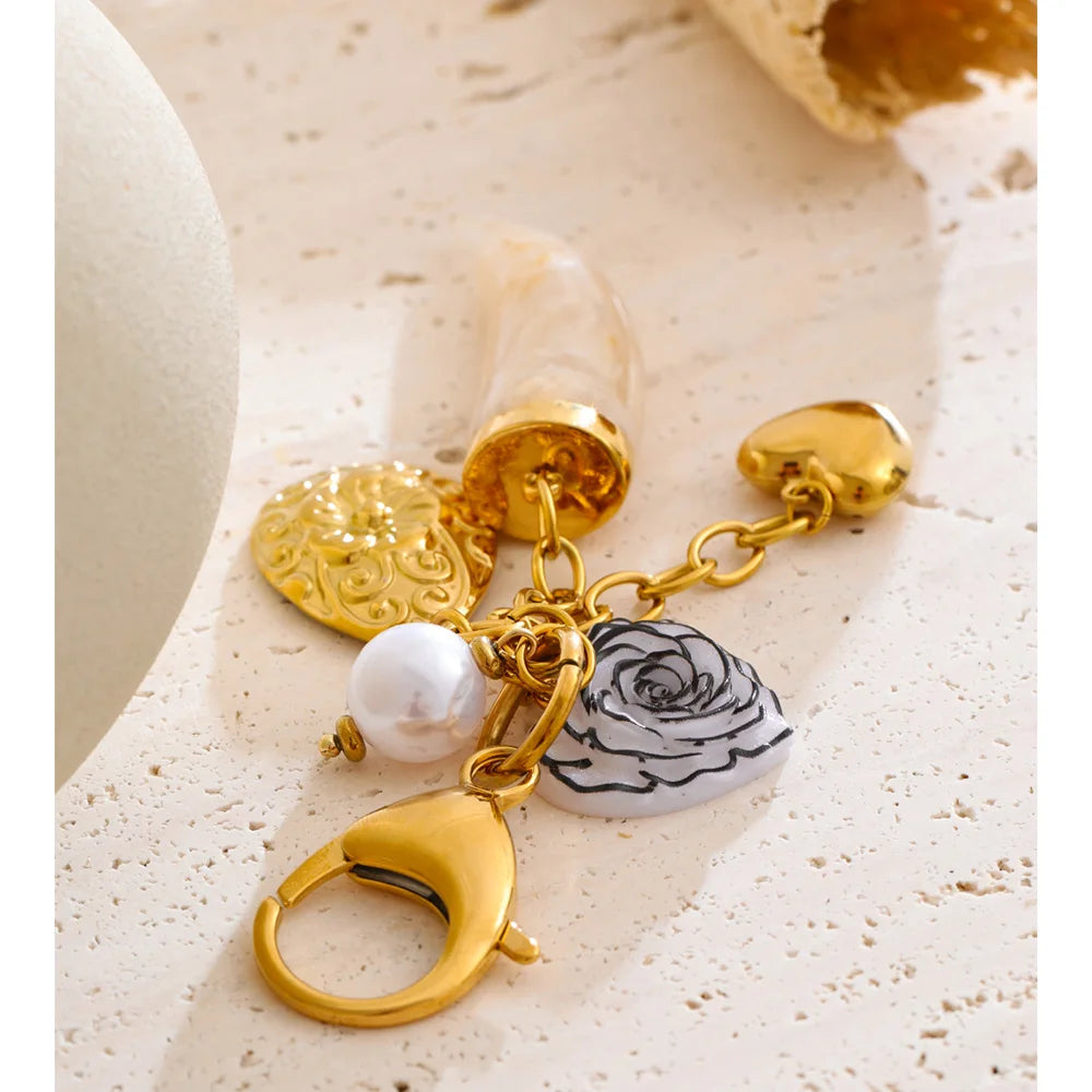 Floral Heart Keychain