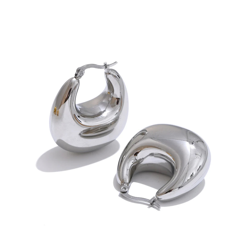 Chunky Hollow Hoop Earrings