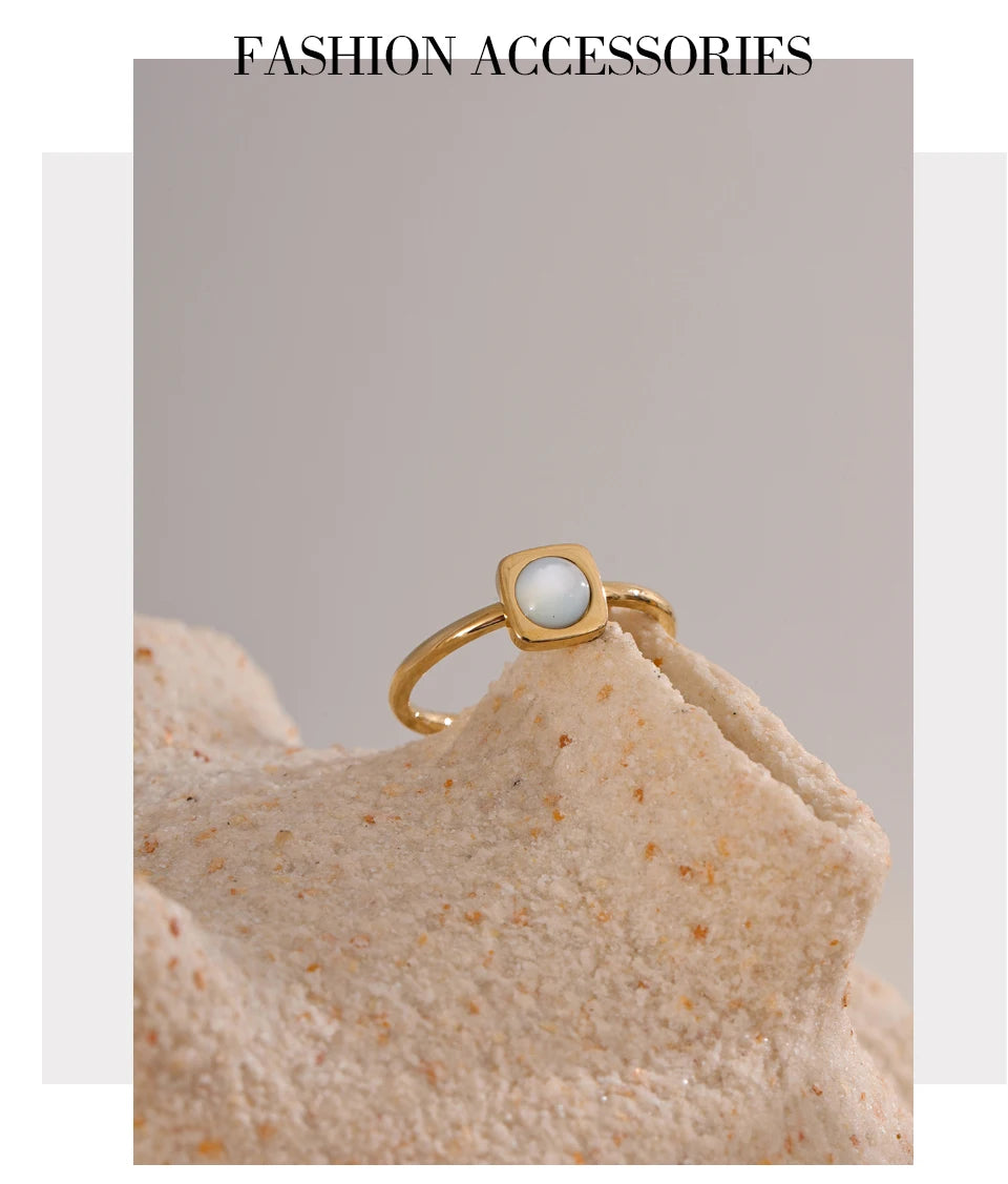 Shell Square Thin Ring