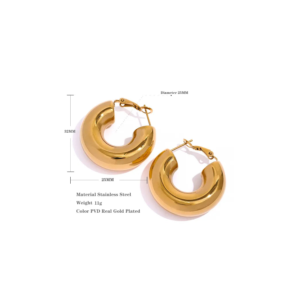 Chunky Minimalist Hoop Earrings