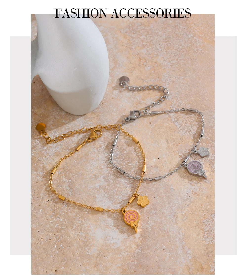 Lollipop Flower Drop Golden Bracelet