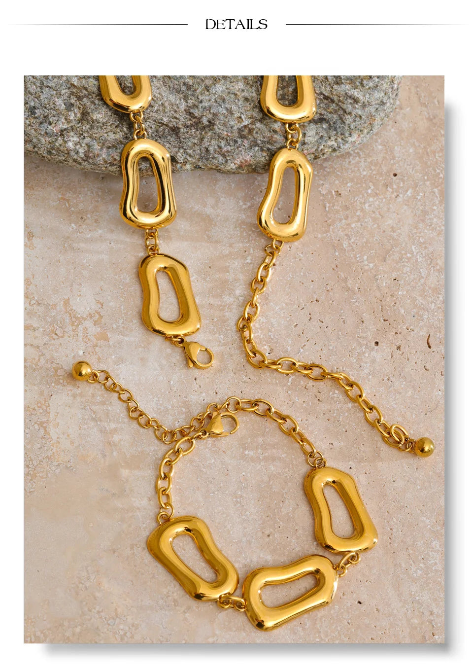 Rectangle Chain Necklace Bracelet